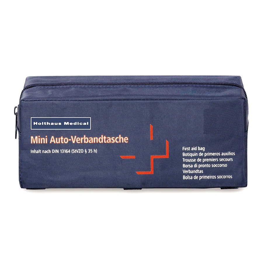 MINI KFZ-Verbandtasche, blau Gefüllt nach DIN 13164