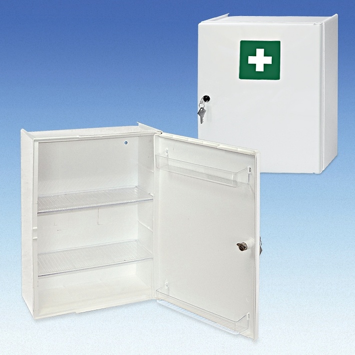 Verbandschrank Kunststoff 31,5 x 42 x 15 cm, damastweiß, leer