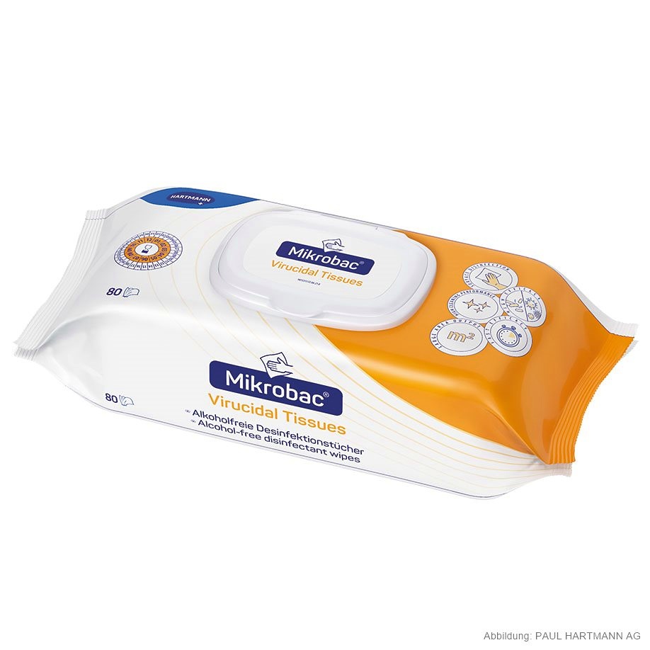 [BOD 981531] Mikrobac Virucidal Tissues Flowpack Desinfektionstücher (80 T.)