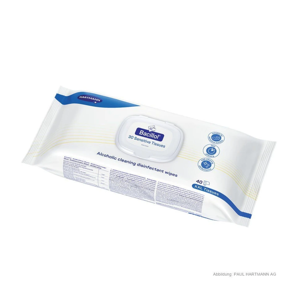[BOD 981865] Bacillol 30 Sensitive Tissues XXL Schnelldesinfektionstücher (40 T.)