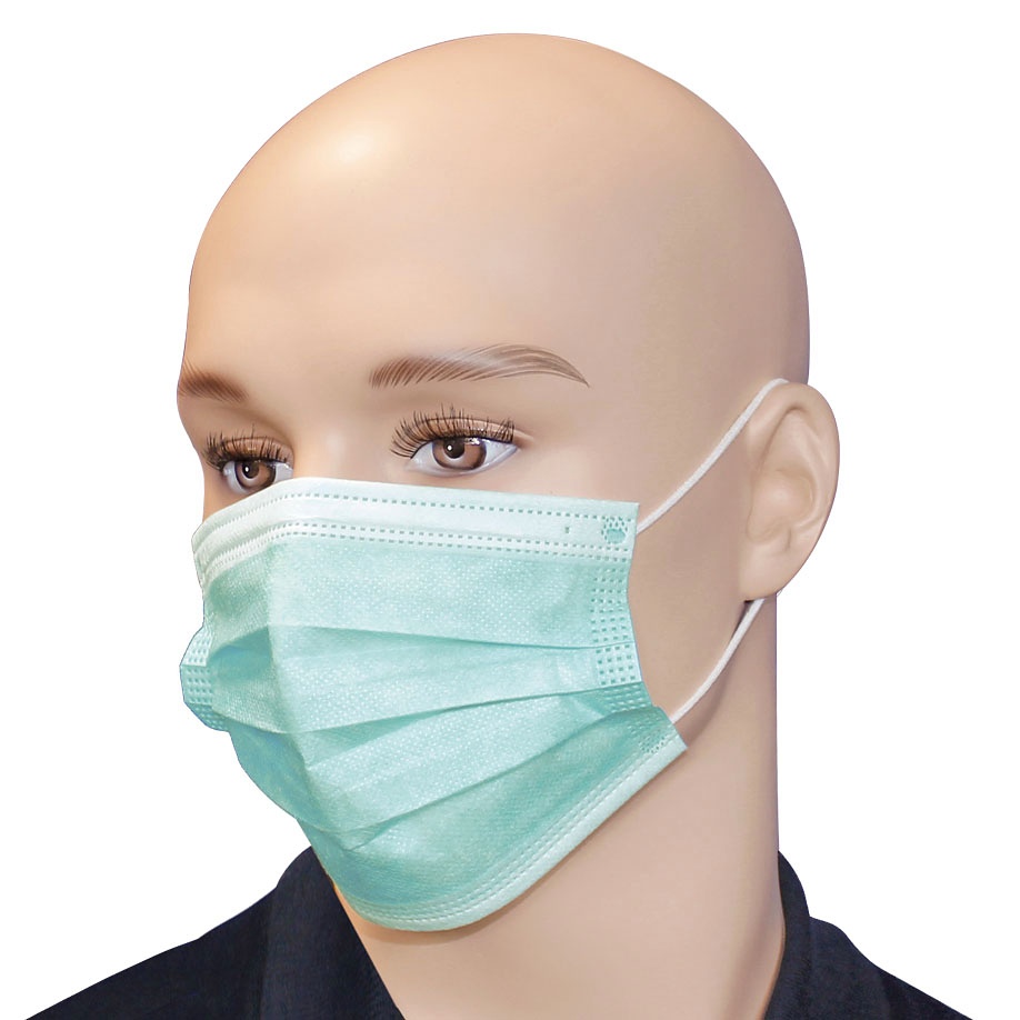 [MEG 165519] OP-Masken Typ II, 3-lagig, grün Mit elastischen Ohrschlaufen (50 Stck.)
