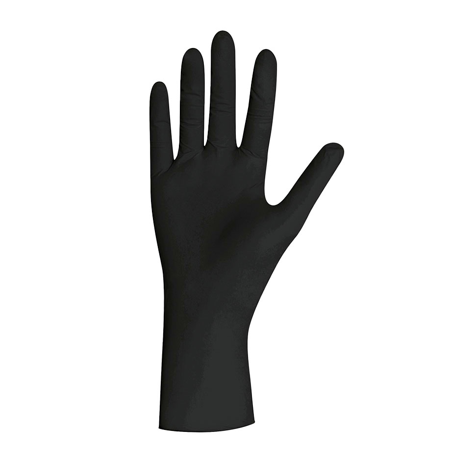 [UGV 2904] BLACK LATEX U.-Handschuhe Gr. L, Latex Unsteril puderfrei schwarz (100 Stck.)