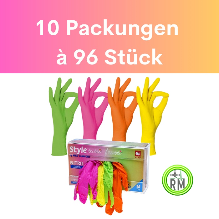 [Nitril U.-Handschuhe Style tutti frutti / Set (10 Packungen)-XS] Nitril U.-Handschuhe Style tutti frutti / Set (10 Packungen)-XS