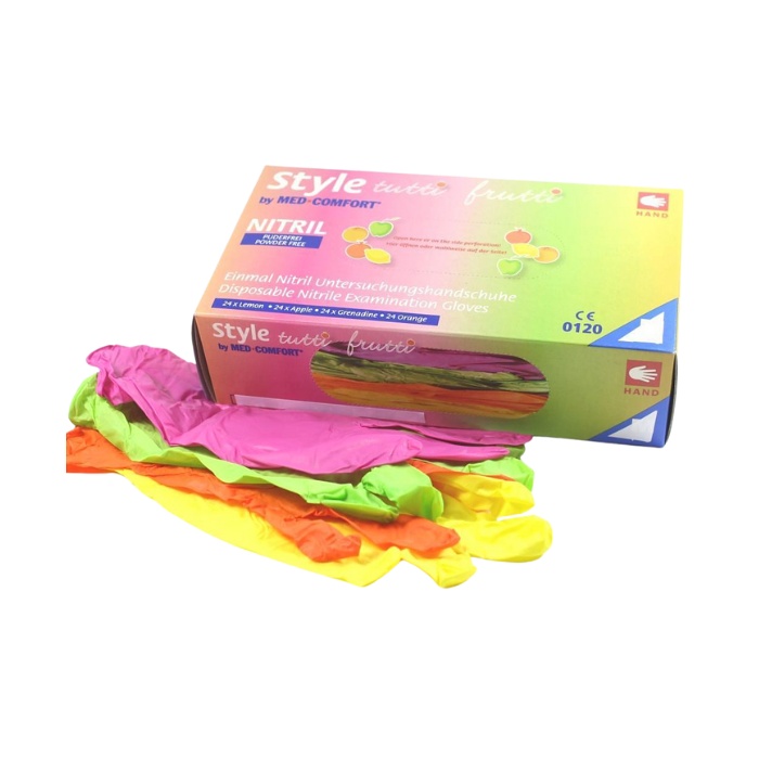 [Nitril U.-Handschuhe Style tutti frutti / Set (10 Packungen)-L] Nitril U.-Handschuhe Style tutti frutti / Set (10 Packungen)-L