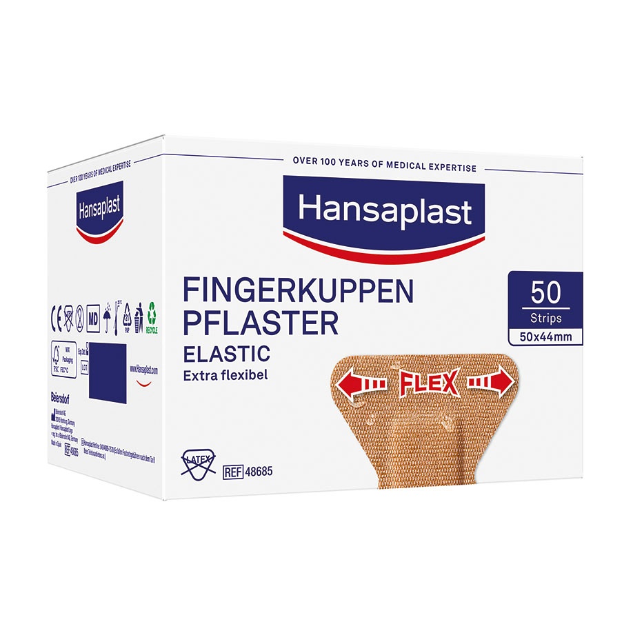 [BDF 48685] Hansaplast Elastic Fingerkuppenpflaster 4,4 x 5 cm (50 Stck.)