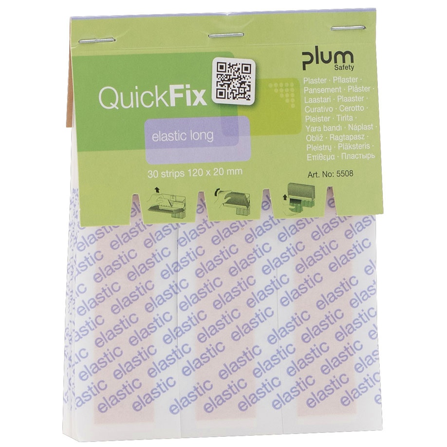 QuickFix Elastic long Refill Pflaster 12 x 2 cm (30 Strips)