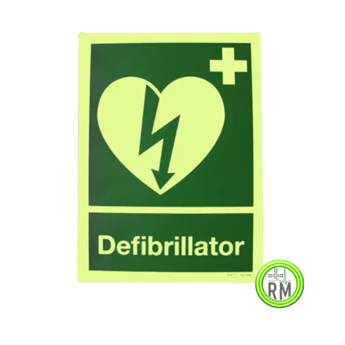 Langnachleuchtendes AED Hinweisschild konform Arbeitschutzrichtlinien ASR A1.3