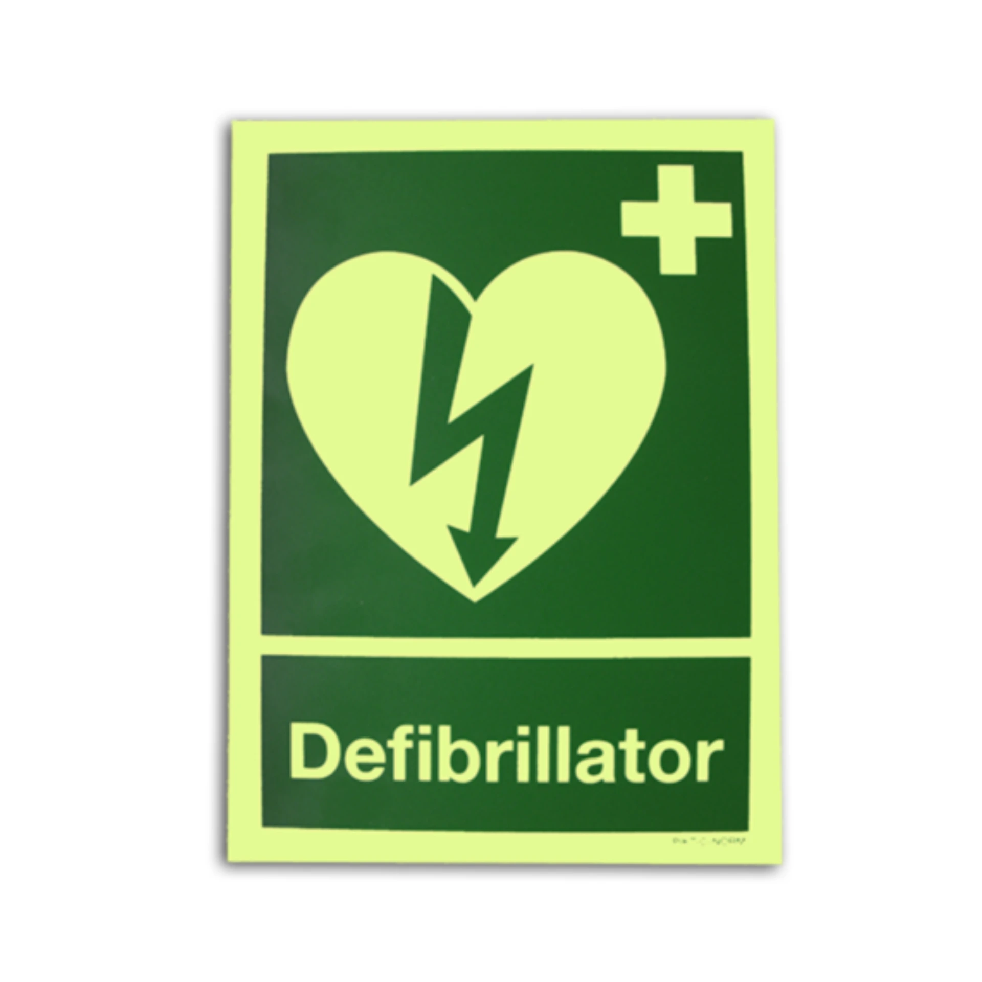 [2000SS1267] Langnachleuchtendes AED Hinweisschild konform Arbeitschutzrichtlinien ASR A1.3