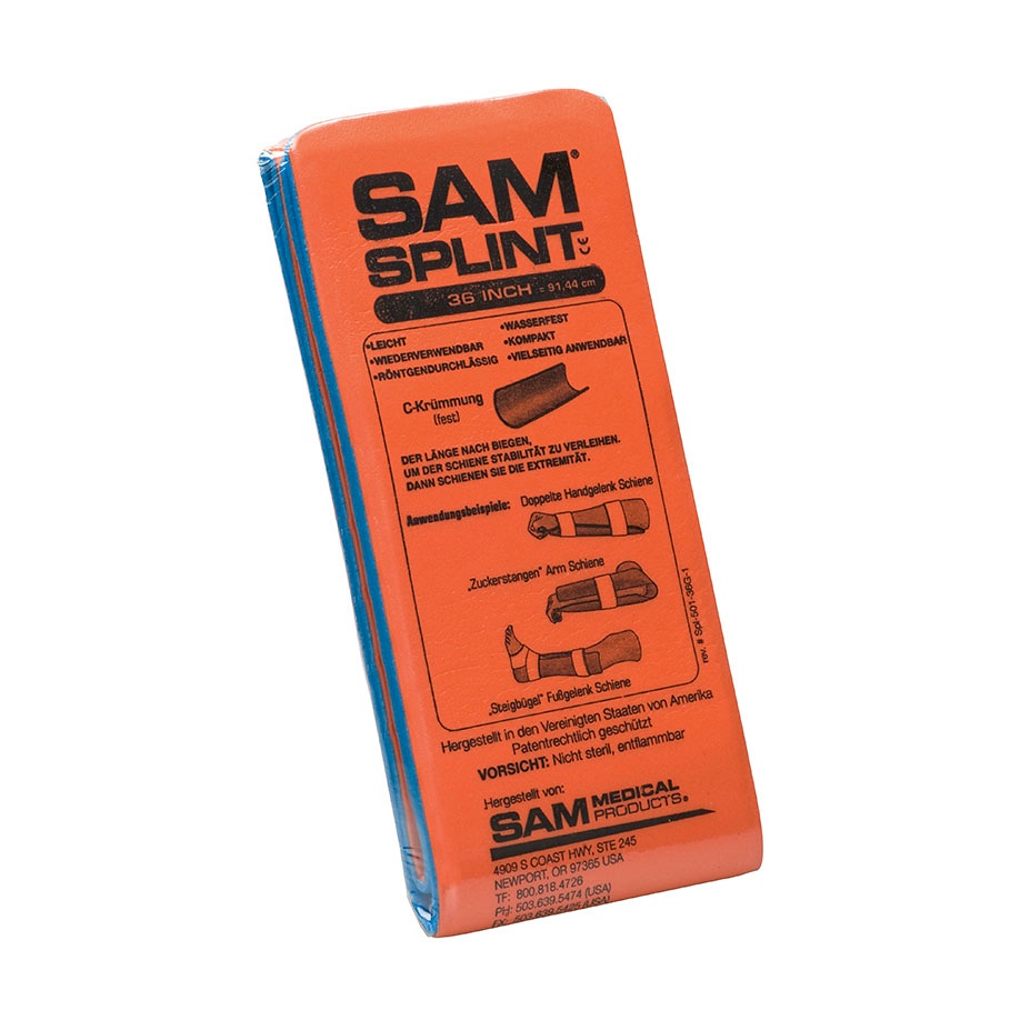[WEM 210568] SAM-SPLINT Universalschiene Orange/blau, 11 x 91 cm, gefaltet