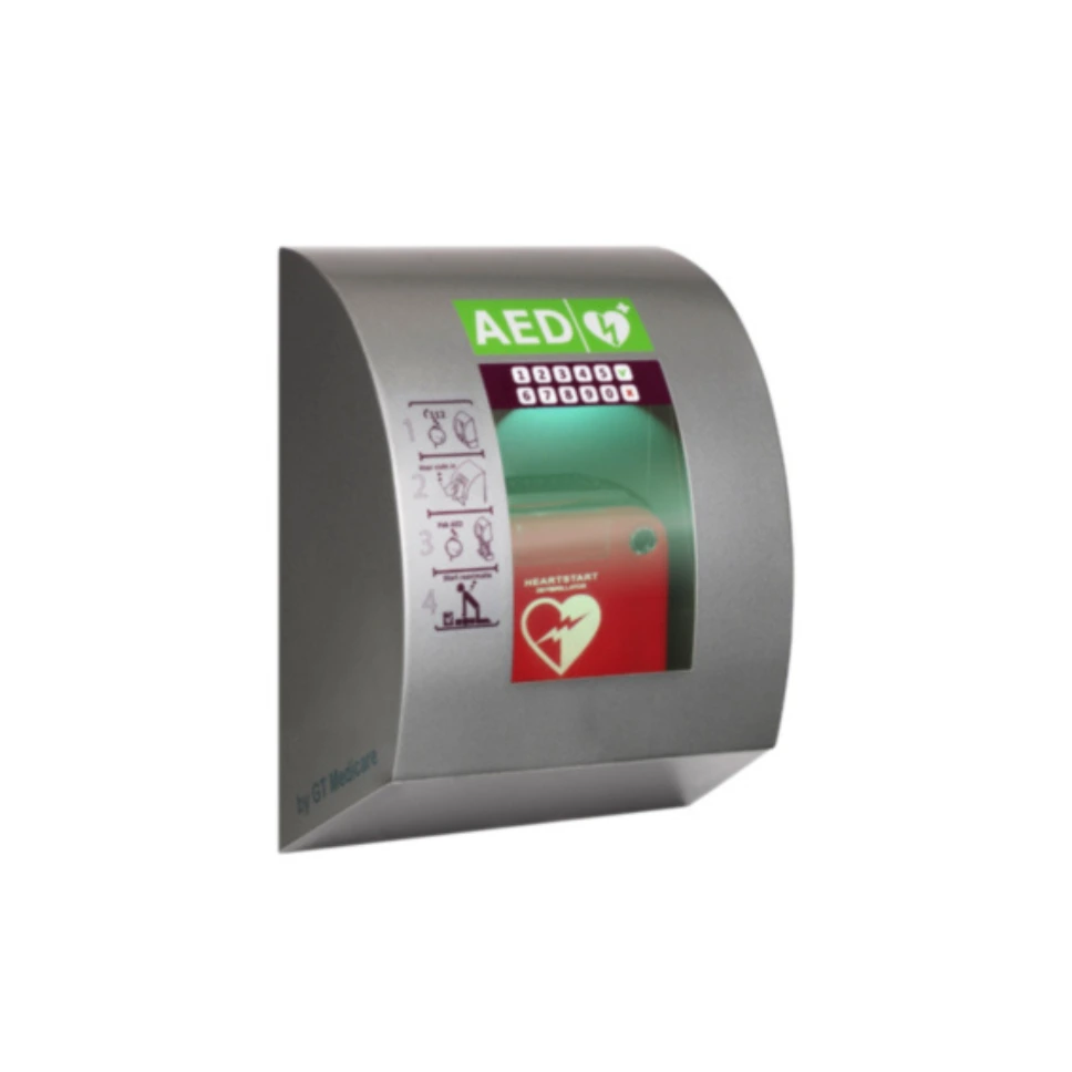 [SC1340-grey pincode] SixCase SC1340 AED Außenkasten mit Pin-Code (Grau)