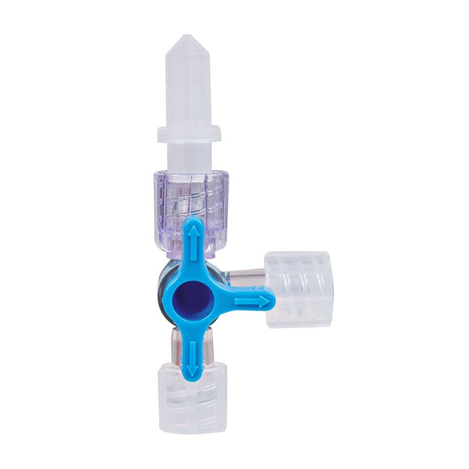 [SÖH 2009431] Dreiwegehahn blau - Präzision und Sicherheit in der Infusionstherapie