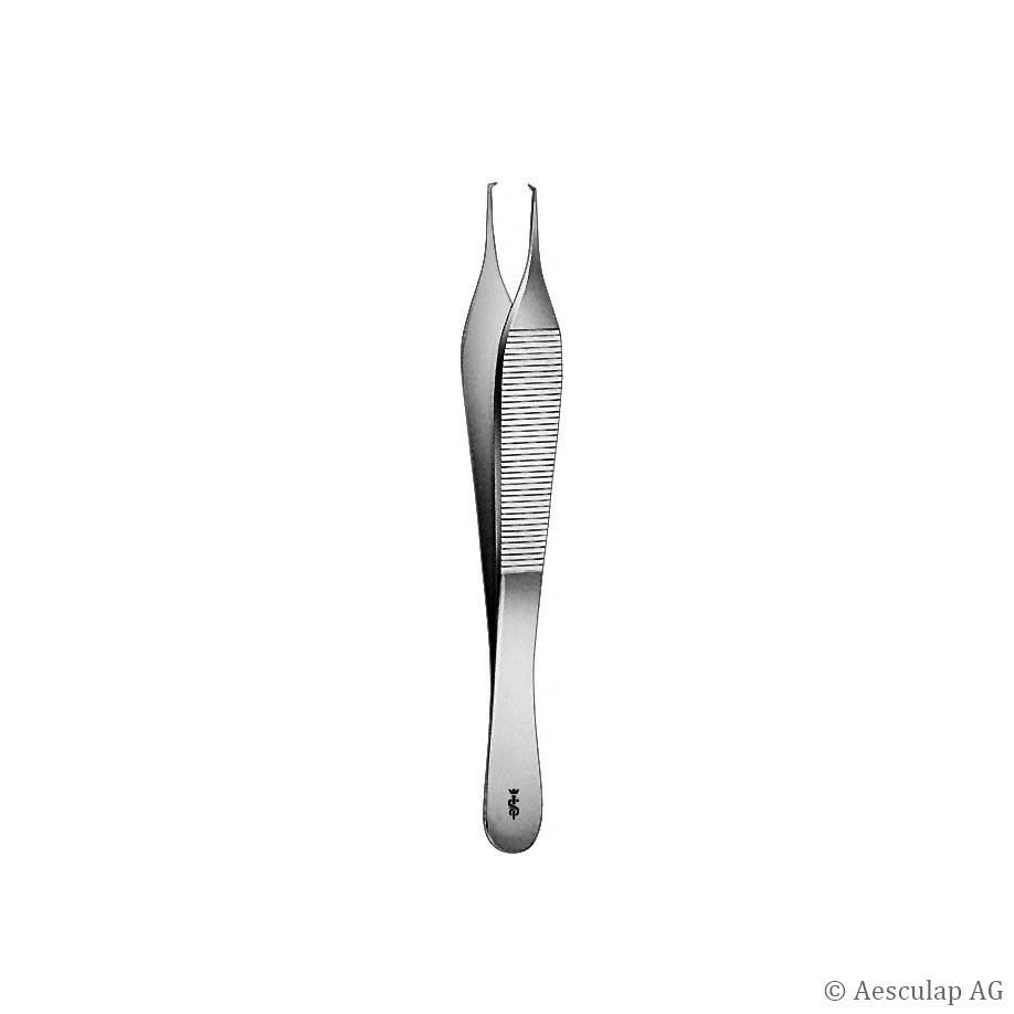[AES BD511R] Chir. Pinzette Adson, fein 1 x 2 Zähne 12 cm