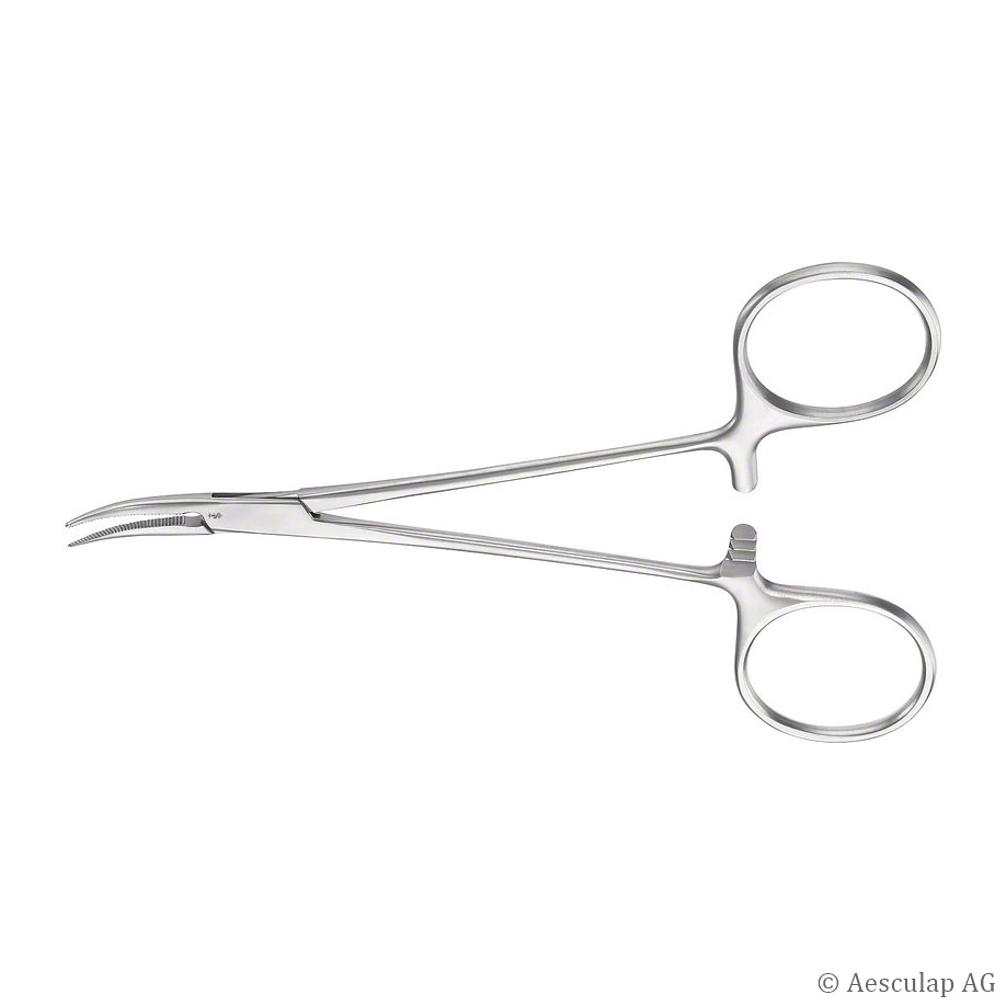 Mikro Mosquitoklemme Halsted Gebogen, 12.5 cm