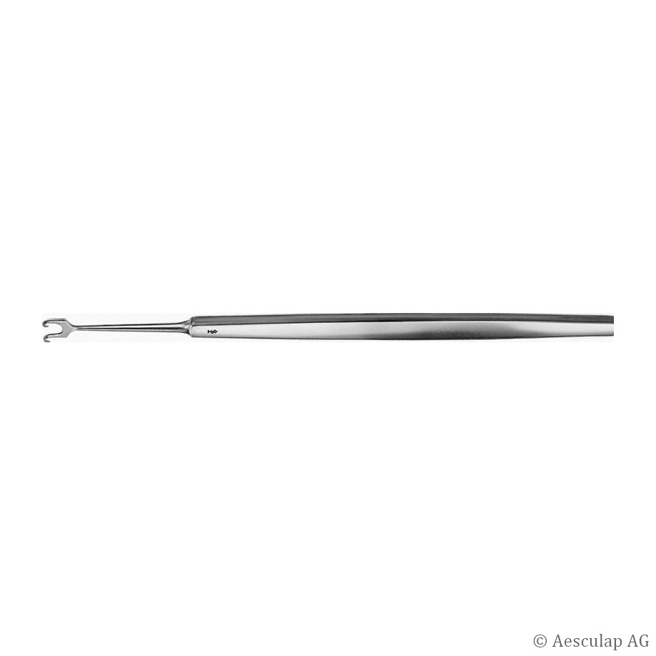 [AES OA336R] Irishäkchen, ROLLET Wundhaken, 13 cm 2 Zinken, spitz, unsteril