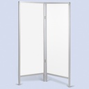 Wandschirm 2-flügelig, Farbe: weiß/weiß