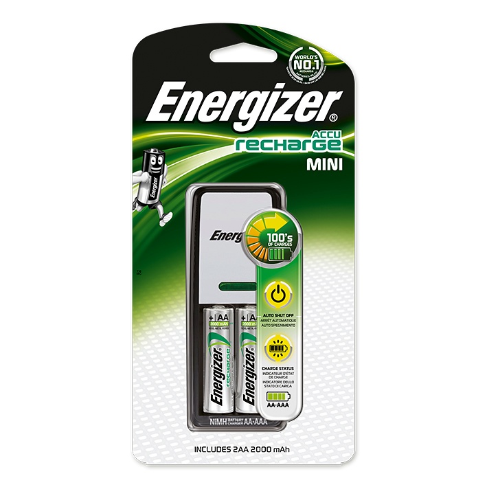 Energizer Ladegerät Mini Charger inkl. 2 Power Plus Mignon 1,2 V