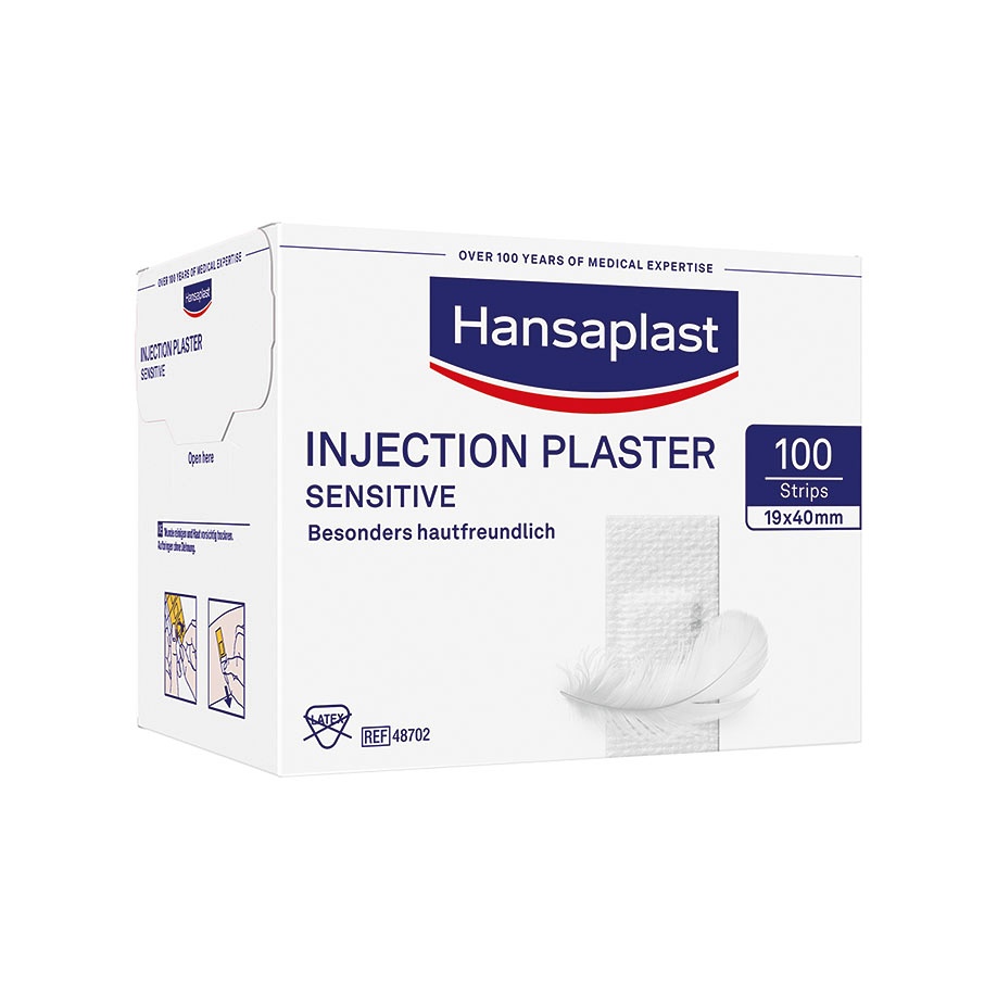 Hansaplast Sensitive Injektionspflaster Weiß, 1,9 x 4 cm (100 Stck.)
