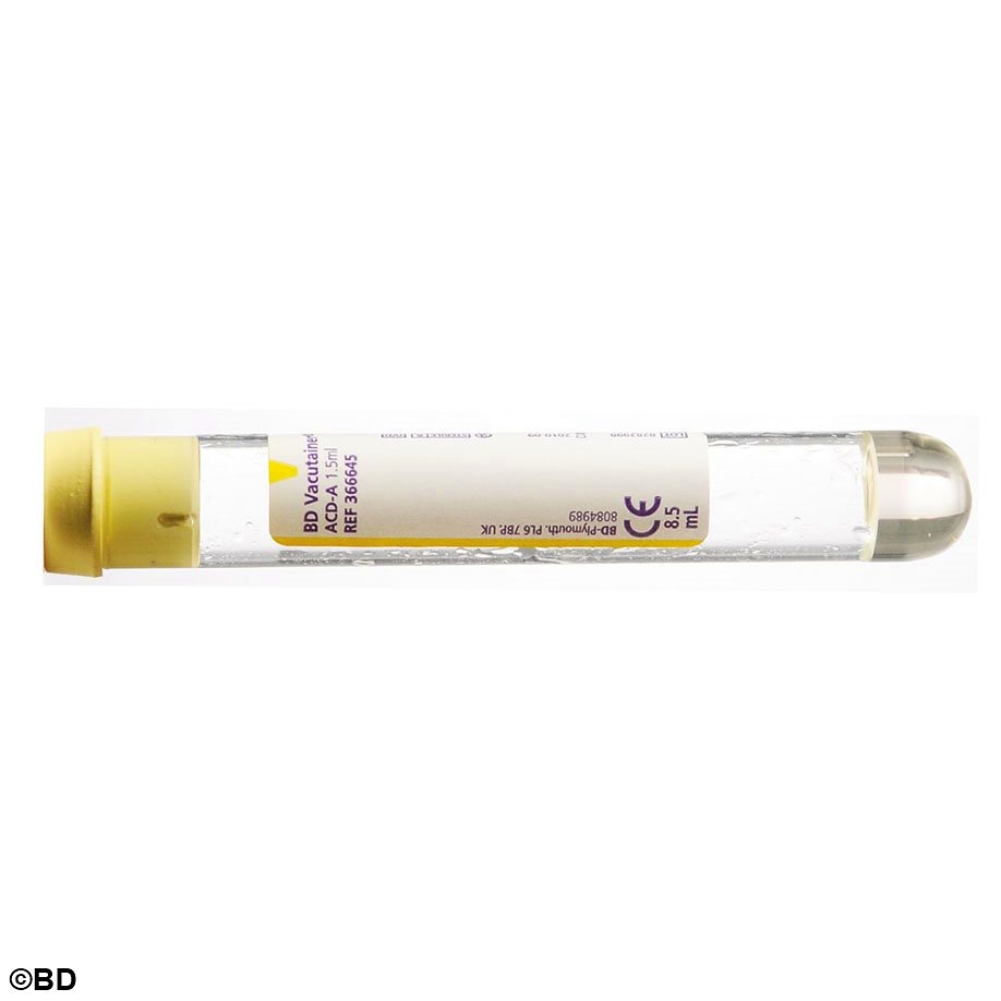 BD Vacutainer ACD Glasröhrchen 8,5 ml Für die Blutgruppenbestimmung