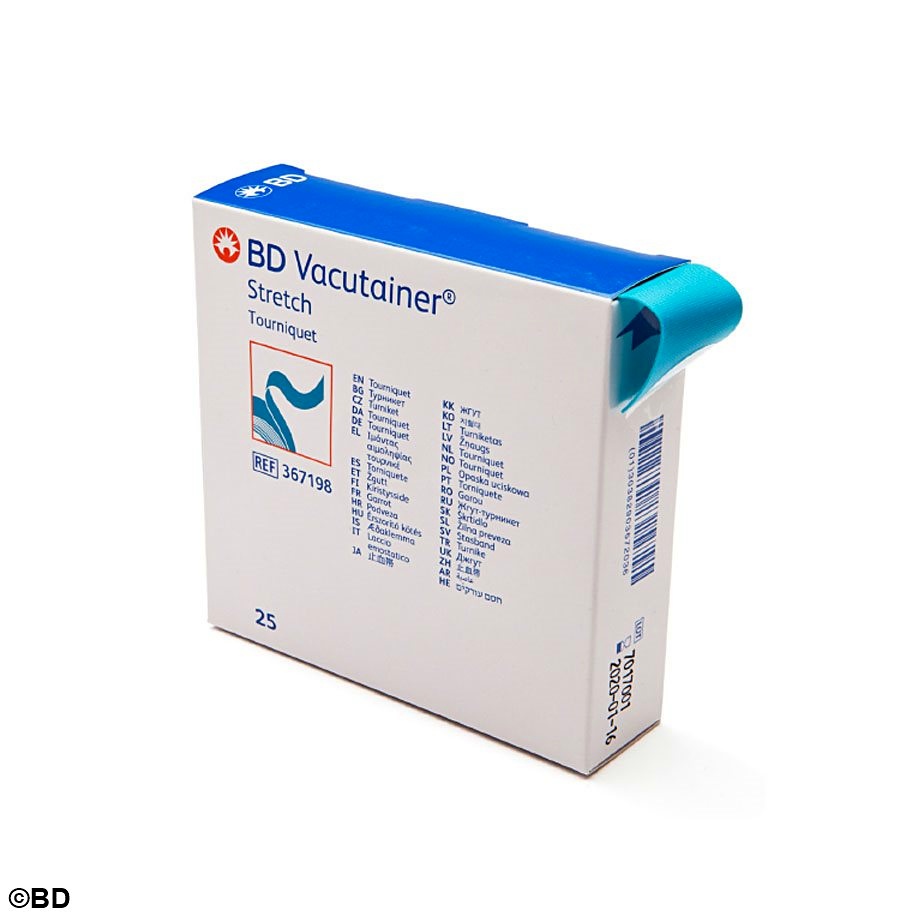 [BEC 367198] BD Vacutainer Stretch Tourniquet Einmal-Stauschläuche latexfrei (25 Stck)