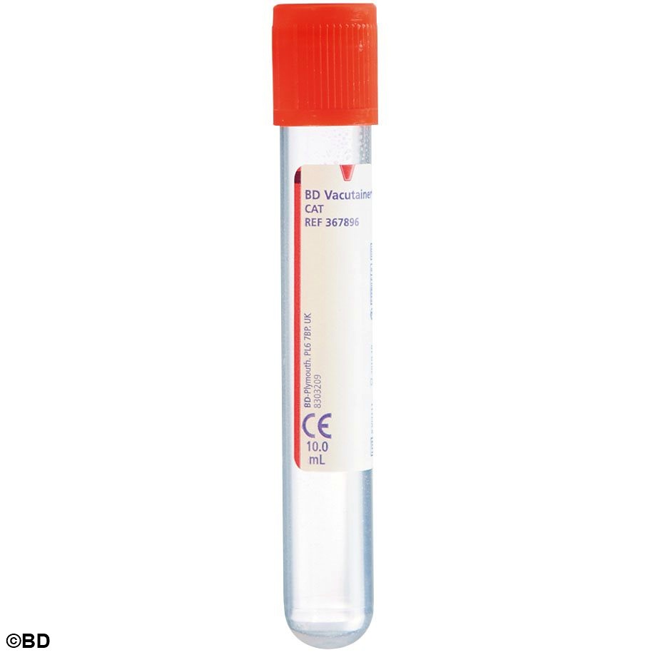 BD Vacutainer Plus Serumröhrchen aus PET 10 ml, Gerinnungsaktivator