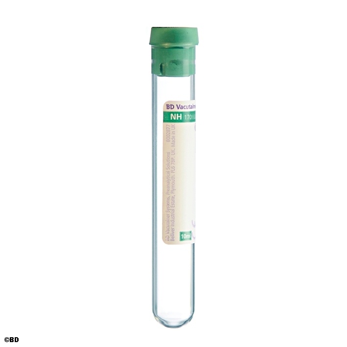 [BEC 368480] BD Vacutainer Plasmaröhrchen aus Glas 17 IU Natrium-Heparin (100 Stck.)