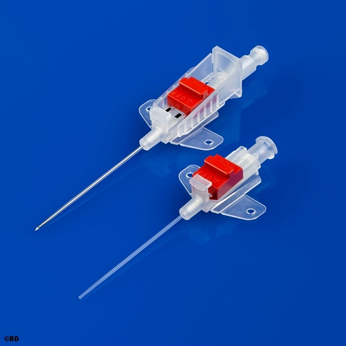 BD Arterienkanüle mit BD FloSwitch 1-Wege-Hahn, 20 G, 1,1 x 45 mm, rot