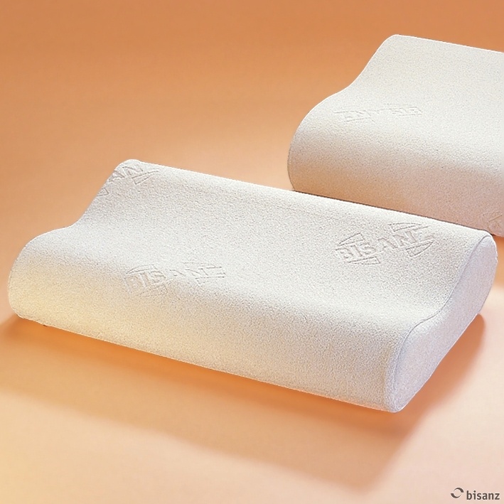 [BIS 640603] Orthopädisches Kopfkissen 60 x 36 x 8 cm, mit Frotteebezug natur