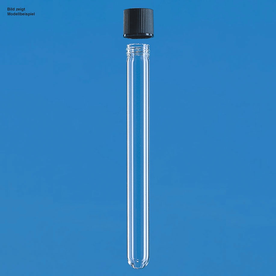 Kulturröhrchen, AR-Glas, 10 ml 16 x 100 mm, mit Schraubkappe PP