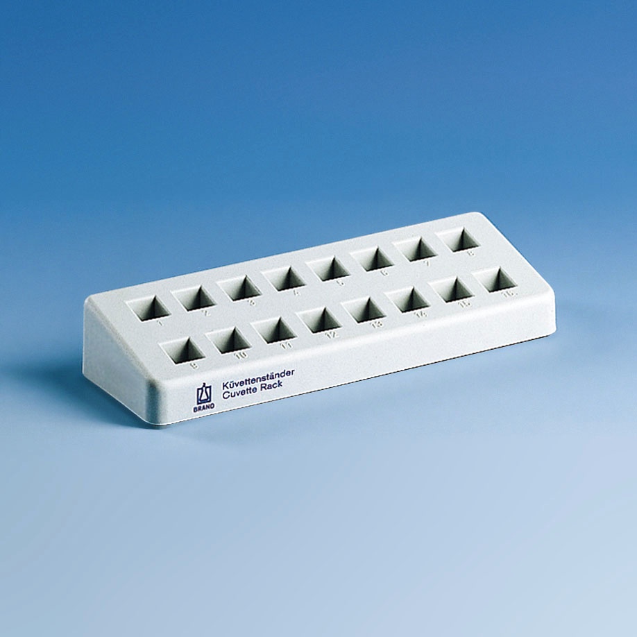 Küvettenständer, PP, grau Für 16 Küvetten