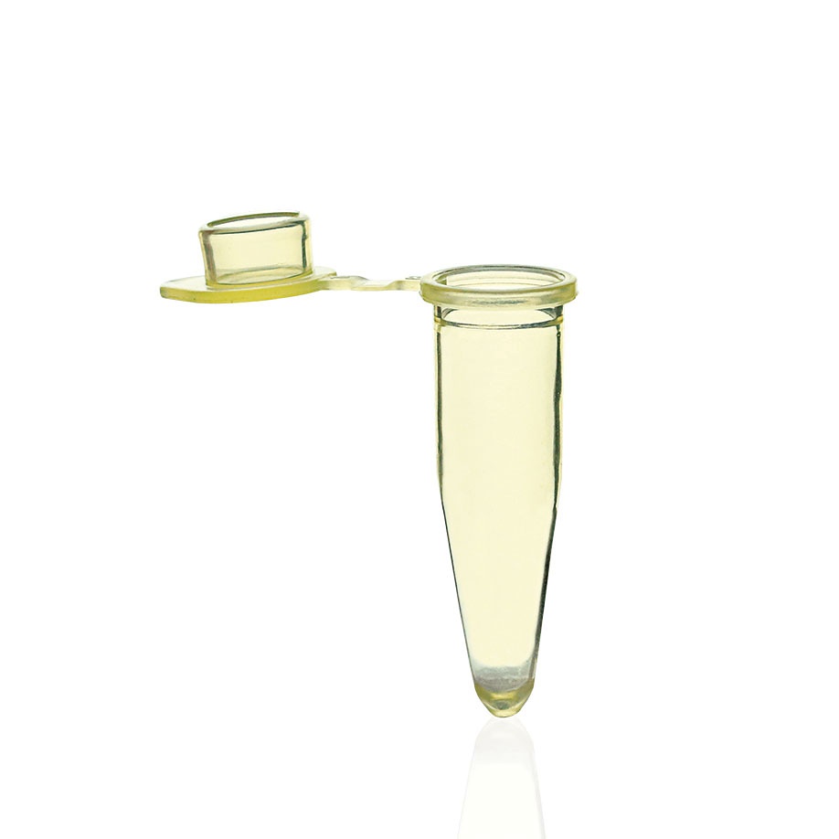 [BRA 781302] PCR-Gefäß einzeln, PP, 0,2 ml Gelb, mit anh. Flachem Deckel