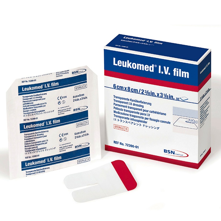 Leukomed I.V. Film Kanülenfixieurng 6,0 x 8,0 cm, steril (50 Stck.)
