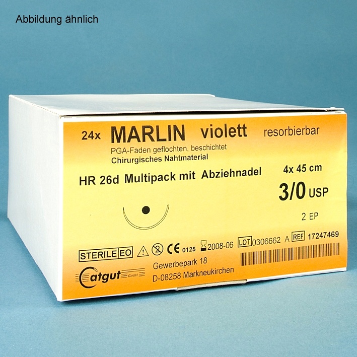 MARLIN HR 22 4/0=1,5, violett Nahtmaterial Fadenlänge 70 cm (24 Stck.)