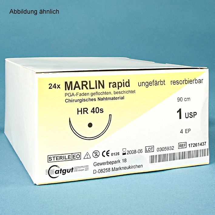[CAT 17261082] MARLIN rapid HR 17 4/0=1,5, (24 Stck.) Nahtmaterial Fadenlänge 70 cm, ungefärbt