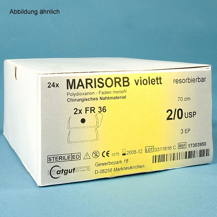[CAT 17303055] MARISORB DS 19 4/0=1,5, (24 Stck.) Nahtmaterial Fadenlänge 70 cm, violett