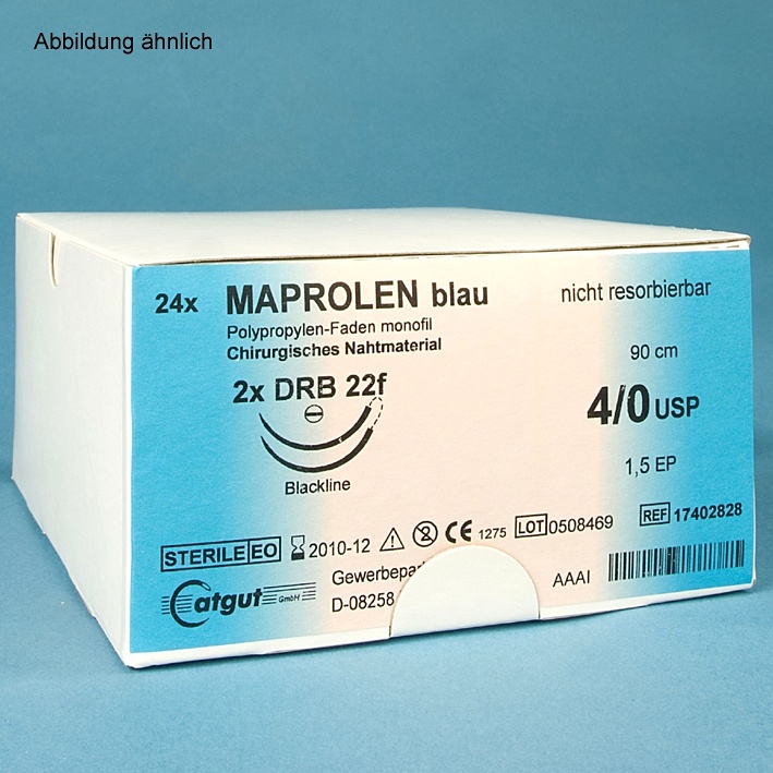 [CAT 17403710] MAPROLEN DSM 13 5/0=1, monofil, blau Nahtmaterial Fadenlänge 45 cm (24Stck.)