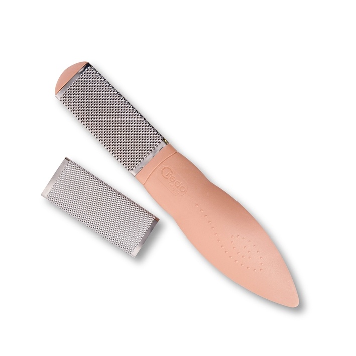 Credo Hornhaut Flachraspel, Reibfläche Rostfrei, apricot - Blisterverpackung