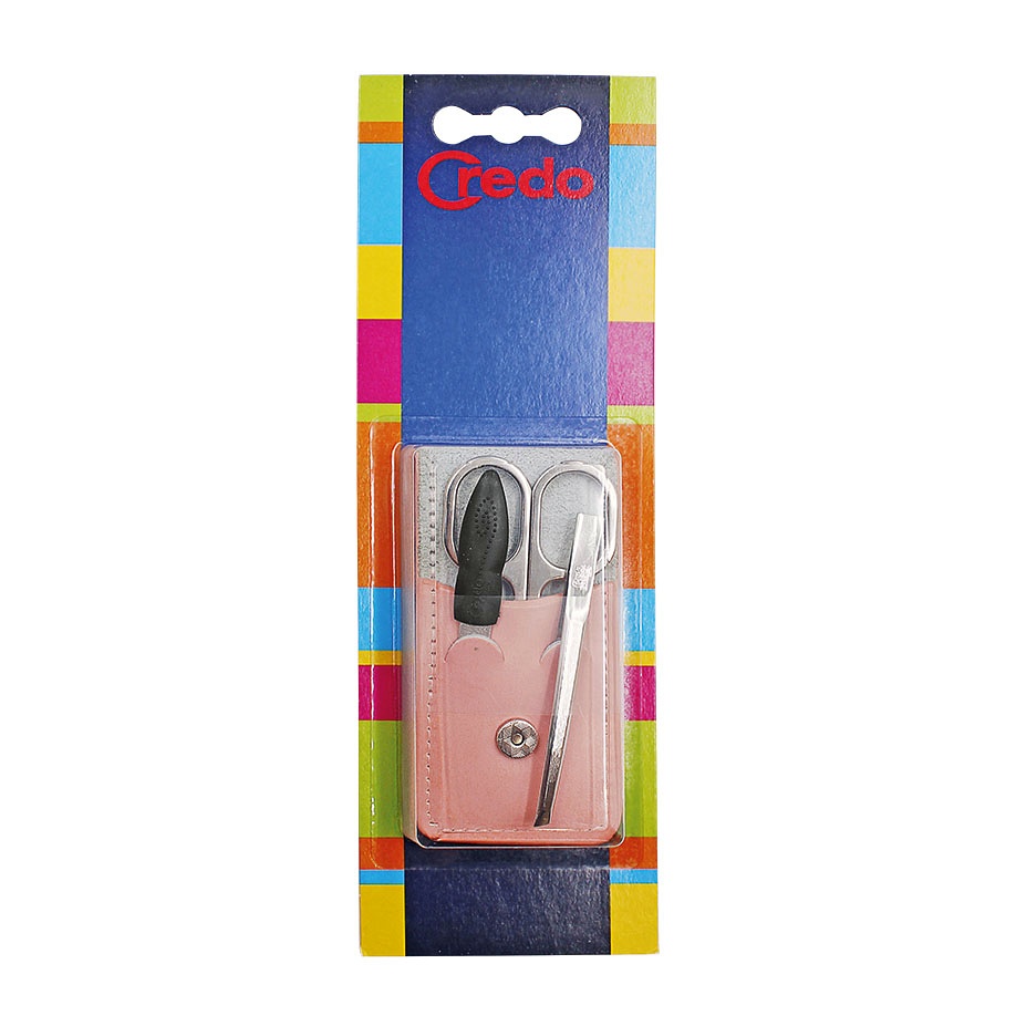 [CRE 73385BS] Maniküre-Set 3-teilig Im Leder-Etui
