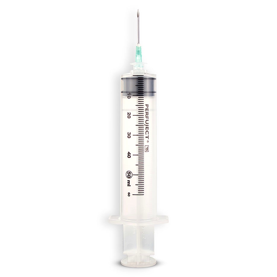 PERFUJECT Pumpenspritze 50 ml LL Mit Kanüle 2,0 x 30 mm