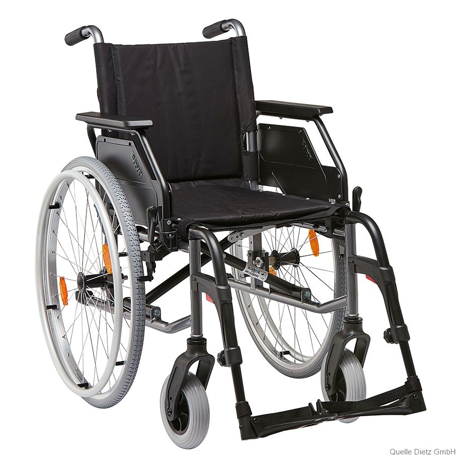 Faltrollstuhl Caneo_B anthrazit Bezug Nylon schwarz Sitzbreite 48 cm