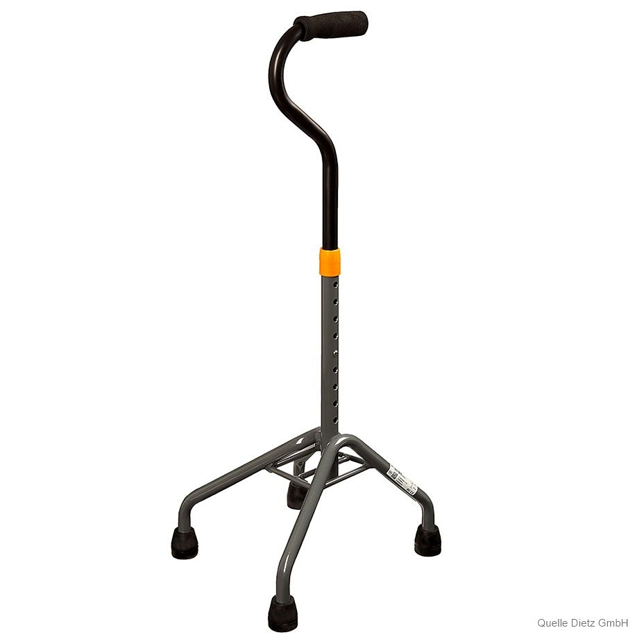 [DIZ 200380] Vierfuß-Gehhilfe Tomtar Alu Schwarz-eloxiert