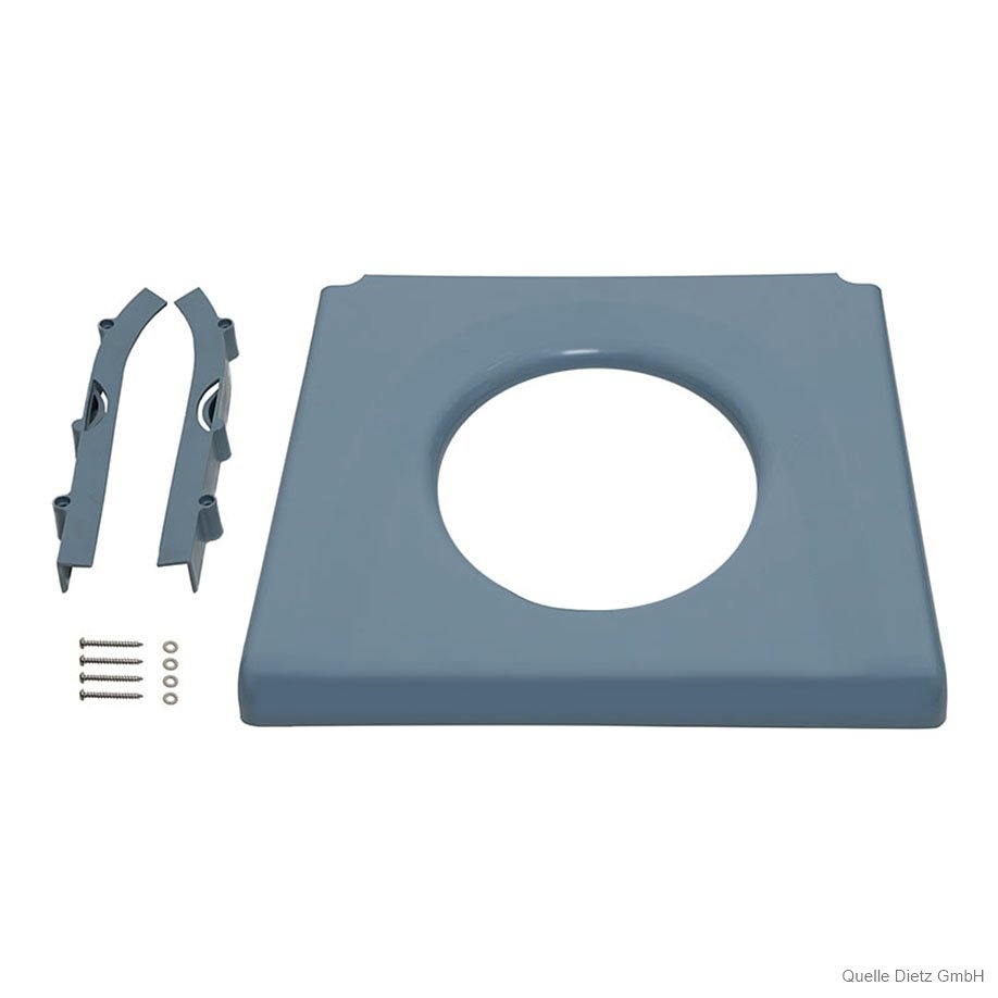 [DIZ 500856] Sitzbrille Kunststoff grau, inkl. Eimerhalterung (Öffnung 26x23cm)