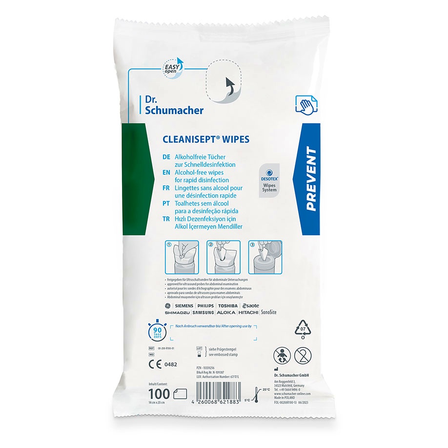 [DSM 00-208-R100-01] Cleanisept Wipes Desinfektionstücher Nachfüllpackung (100 T.)