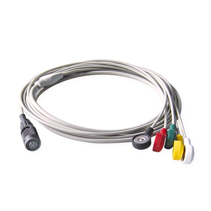 [EKG 120065] EKG-Komplettkabel mit Druckknopf Für Customed Custoport 3. Generation, Cu