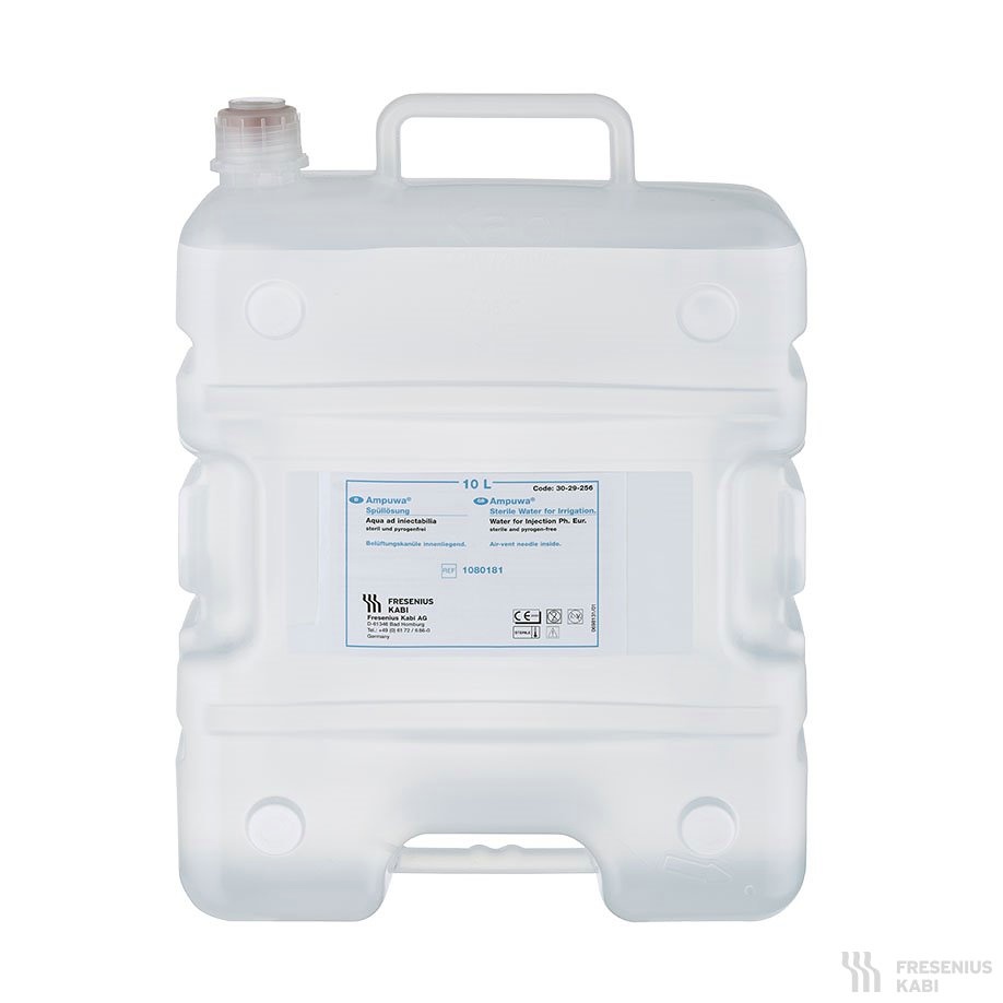 [FRE 1080181] Ampuwa 10 Ltr. Kabi Container Flachbehälter mit Stopfenanschluss