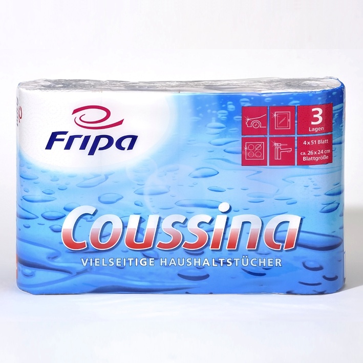 [FRI 3204002] Fripa - Coussina Haushaltstücher 3-lagig (8 Pack à 4 x 51 Bl.)