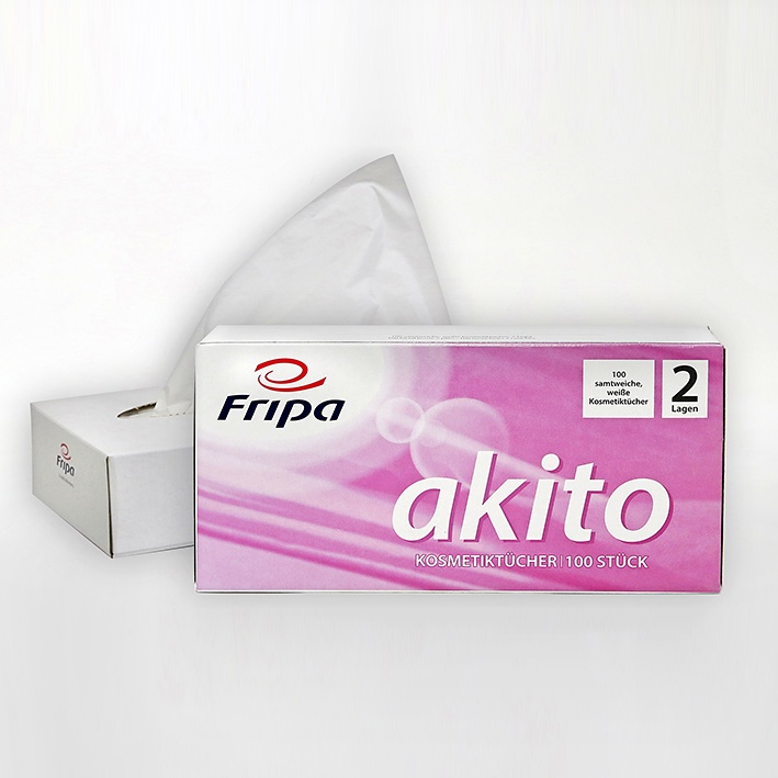 Fripa - Kosmetiktücher akito, hochweiß 2-lagig, ca. 21 x 20 cm (40 x 100 Stck.)