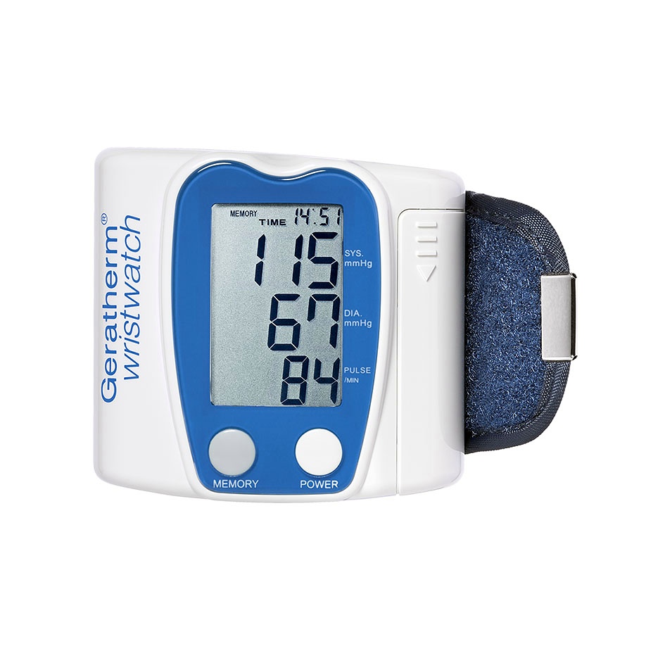 [GER 4030000023] Geratherm wristwatch Blutdruckmessgerät Handgelenkautomat, blau/weiß