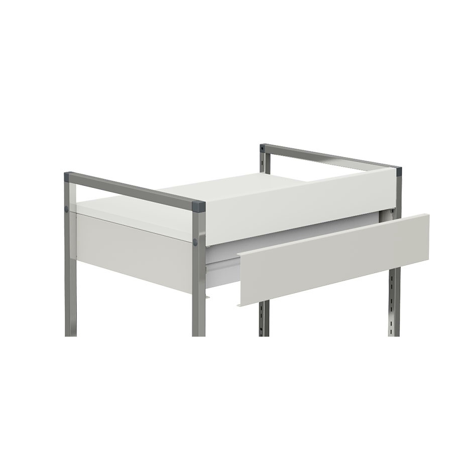 Schubladenrückblende weiß, 100 mm hoch Für Variocar 60