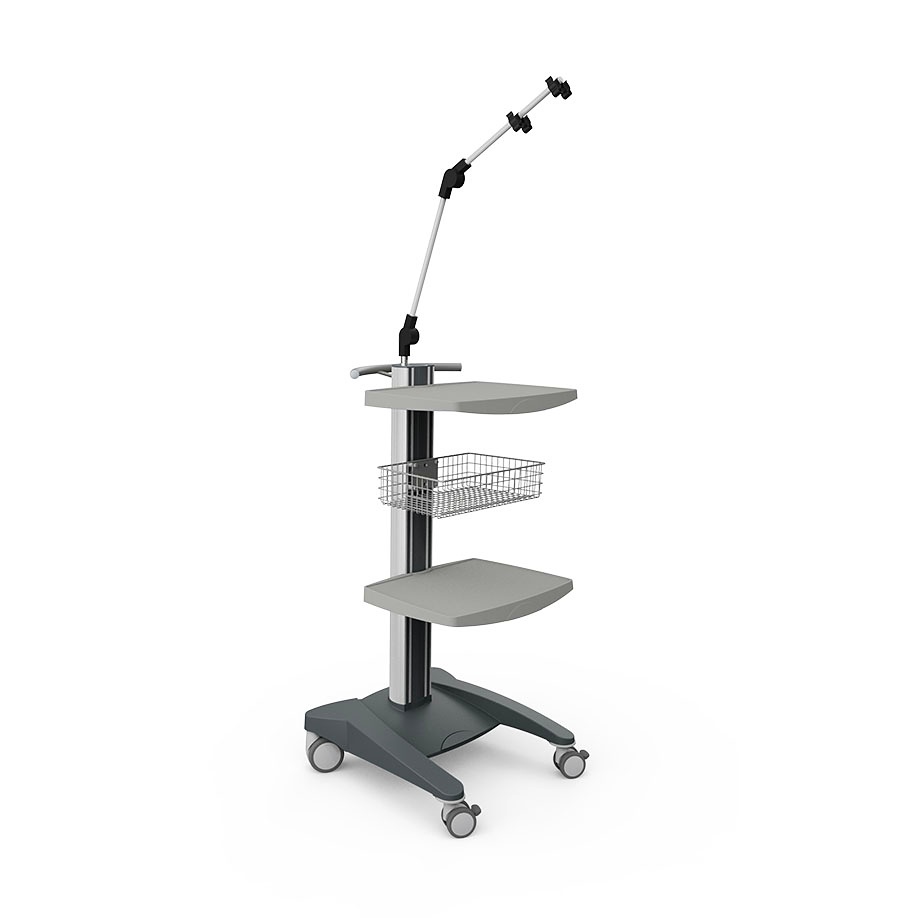 [HAE 1962.1] Fuego Ergometriewagen 1, grau 1 ABS-Ablageplatte, 1 Ablagekorb, Kabel