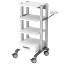 Doppio 60 Gerätewagen 2, weiß, mit 4 Ab Lageplatten, 1 Quertraverse, 1 Schublade